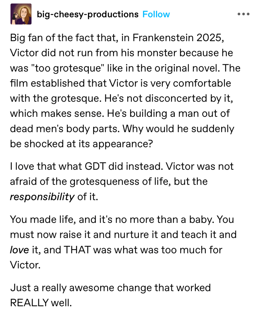 responsibility of life, not grotesque